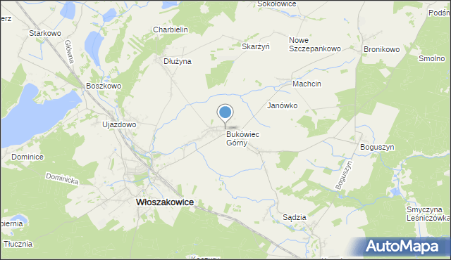 mapa Bukówiec Górny, Bukówiec Górny na mapie Targeo